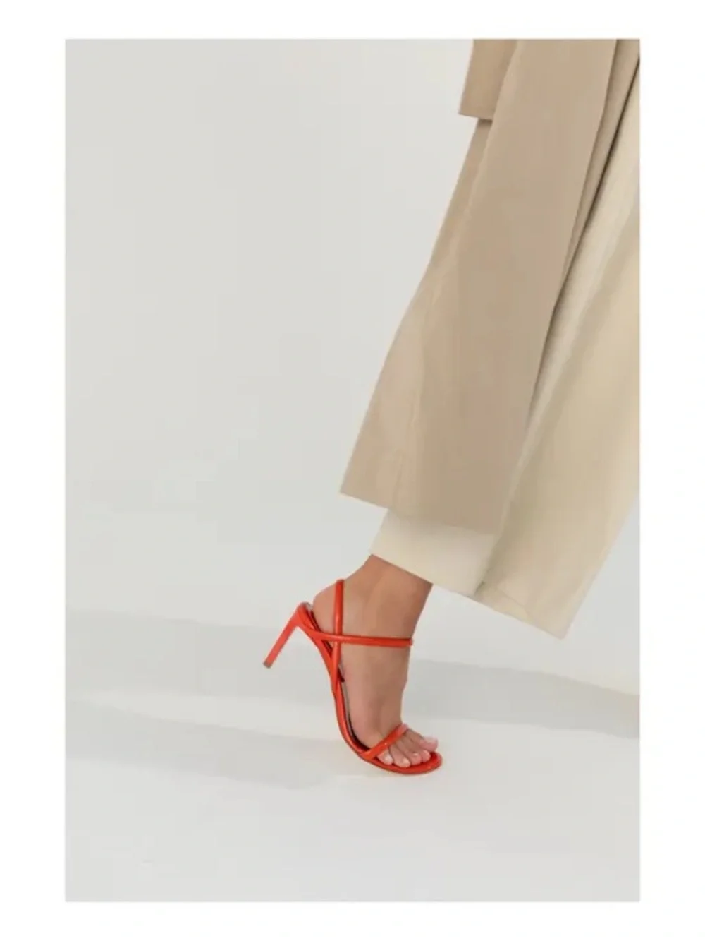 Dear Frances Orange Patent Strappy High Heel Sandals 37 / 7